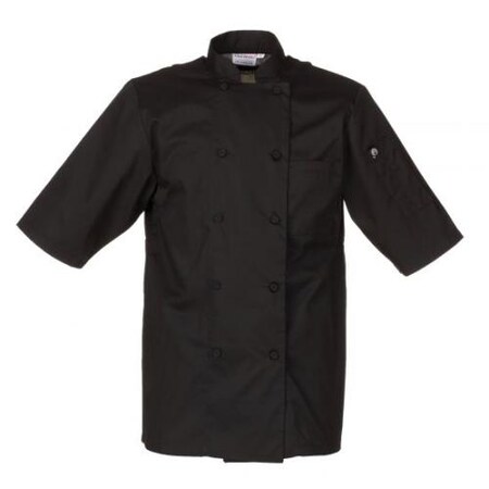 Chef Works Montreal Black Chef Coat (2XL) JLCV-BLK-2XL